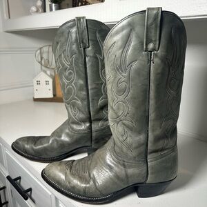 Vintage J Chisholm Drover Series Handmade USA Gray Western Cowboy  Men’s 11